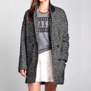 Abercrombie&Fitch wool long black white peacoat M